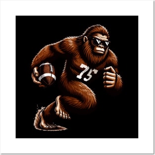 Sasquatch Bigfoot Football Quarterback Rush Fanatic Game Posters and Art